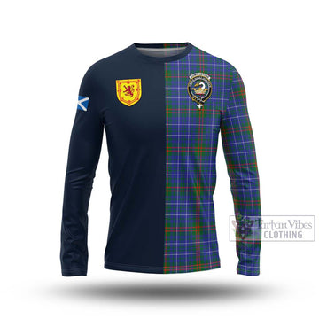 Edmonstone Tartan Long Sleeve T-Shirt Alba with Scottish Lion Royal Arm Half Style Unisex - Tartan Vibes Clothing