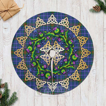 Edmonstone Tartan Christmas Tree Skirt with Thistle Celtic Knot Style Casual Tree Skirts - Tartan Vibes Clothing