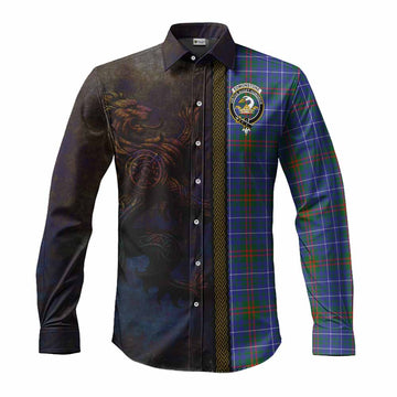 Edmonstone Tartan Family Crest Long Sleeve Button Shirt Alba Gu Brath Be Brave Lion Ancient Style Men's Shirt S - Tartan Vibes Clothing