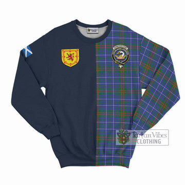 Edmonstone Tartan Sweatshirt Alba with Scottish Lion Royal Arm Half Style