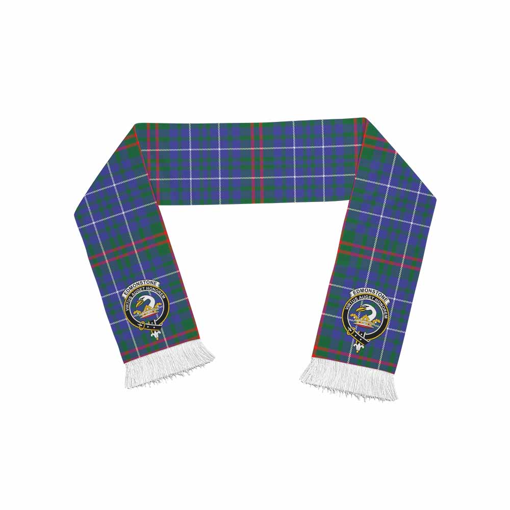 Edmonstone Tartan Ruffneck Scarf with Family Crest One Size 67.7*6.7 inches - Tartan Vibes Clothing