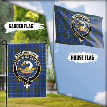 Edmonstone Tartan Flag with Family Crest