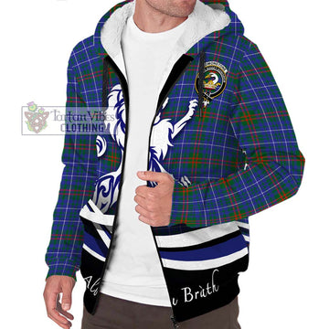 Edmonstone Tartan Sherpa Hoodie with Alba Gu Brath Regal Lion Emblem