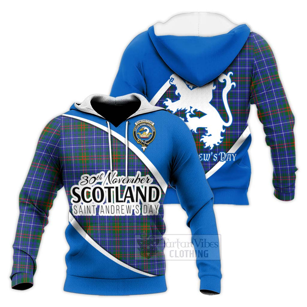 Tartan Vibes Clothing Edmonstone Family Crest Tartan Knitted Hoodie Celebrate Saint Andrew's Day in Style