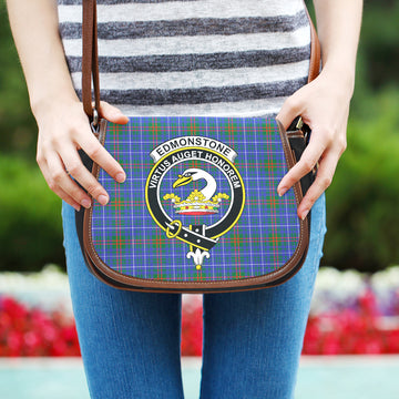 Edmonstone Tartan Saddle Bag with Family Crest