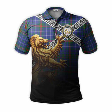 Edmonstone Crest Tartan Polo Shirt with Golden Lion Emblem Celtic Style Kid - Tartan Vibes Clothing