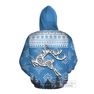 Edmonstone Clan Christmas Cotton Hoodie Celtic Reindeer Style Pullover Hoodie - Tartan Vibes Clothing