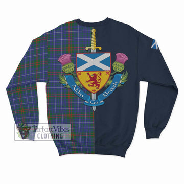 Edmonstone Tartan Sweatshirt Alba with Scottish Lion Royal Arm Half Style