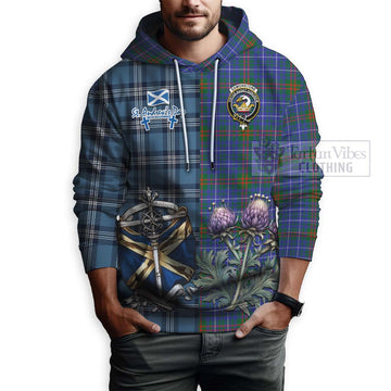 Edmonstone Tartan Hoodie Happy St. Andrew's Day Half Tartan Style