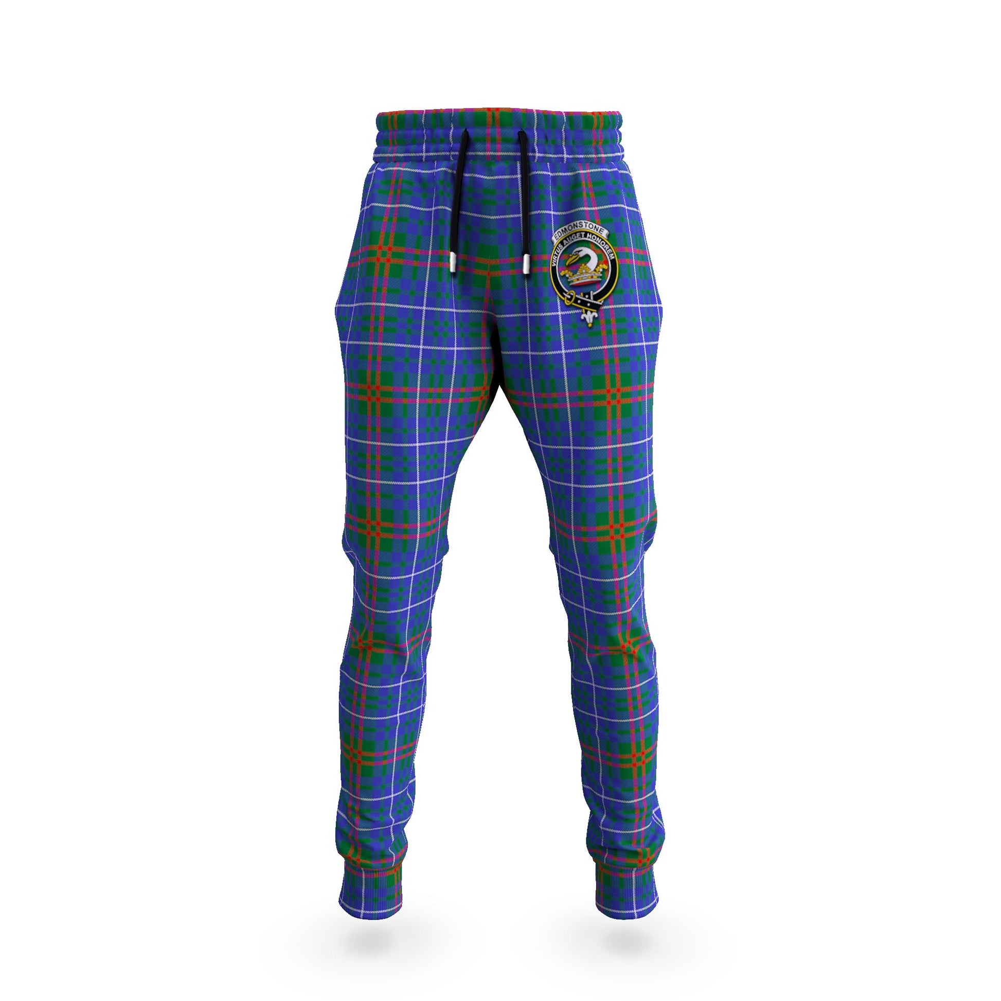 Edmonstone Tartan Joggers Pants with Family Crest 5XL - Tartan Vibes Clothing