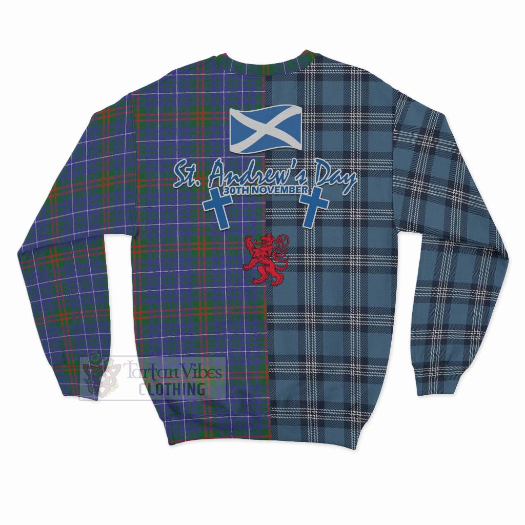 Tartan Vibes Clothing Edmonstone Tartan Sweatshirt Happy St. Andrew's Day Half Tartan Style