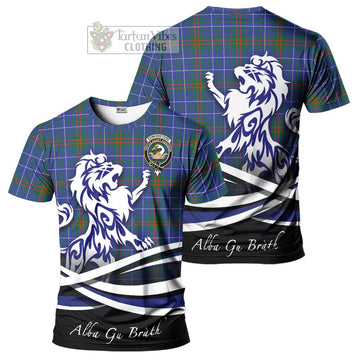 Edmonstone Tartan Cotton T-shirt with Alba Gu Brath Regal Lion Emblem Women's Shirt - Tartan Vibes Clothing