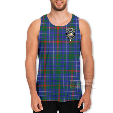 Edmonstone Tartan Men's Tank Top with Family Crest Celtic Skull Style