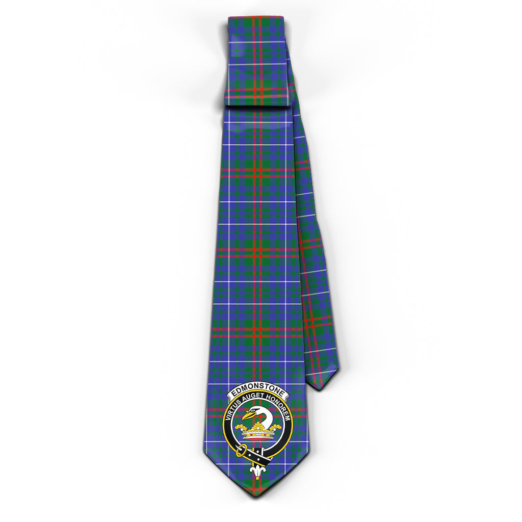Edmonstone Tartan Classic Necktie with Family Crest - Tartan Vibes Clothing