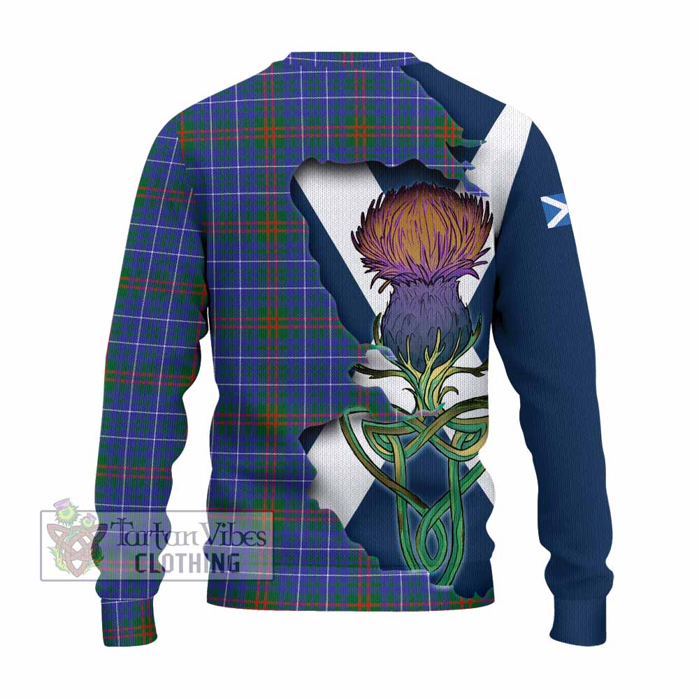 Edmonstone Tartan Family Crest Knitted Sweater Scottish Thistle Celtic Inspired - Tartan Vibes Clothing