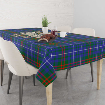 Edmonstone Tartan Tablecloth with Clan Crest and the Golden Sword of Courageous Legacy