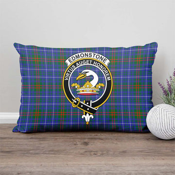 Edmonstone Tartan Pillow Cover with Family Crest - Tartan Vibes Clothing