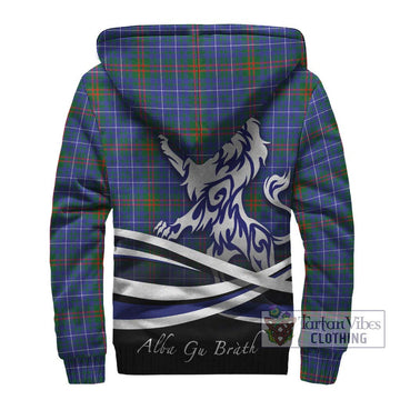 Edmonstone Tartan Sherpa Hoodie with Alba Gu Brath Regal Lion Emblem