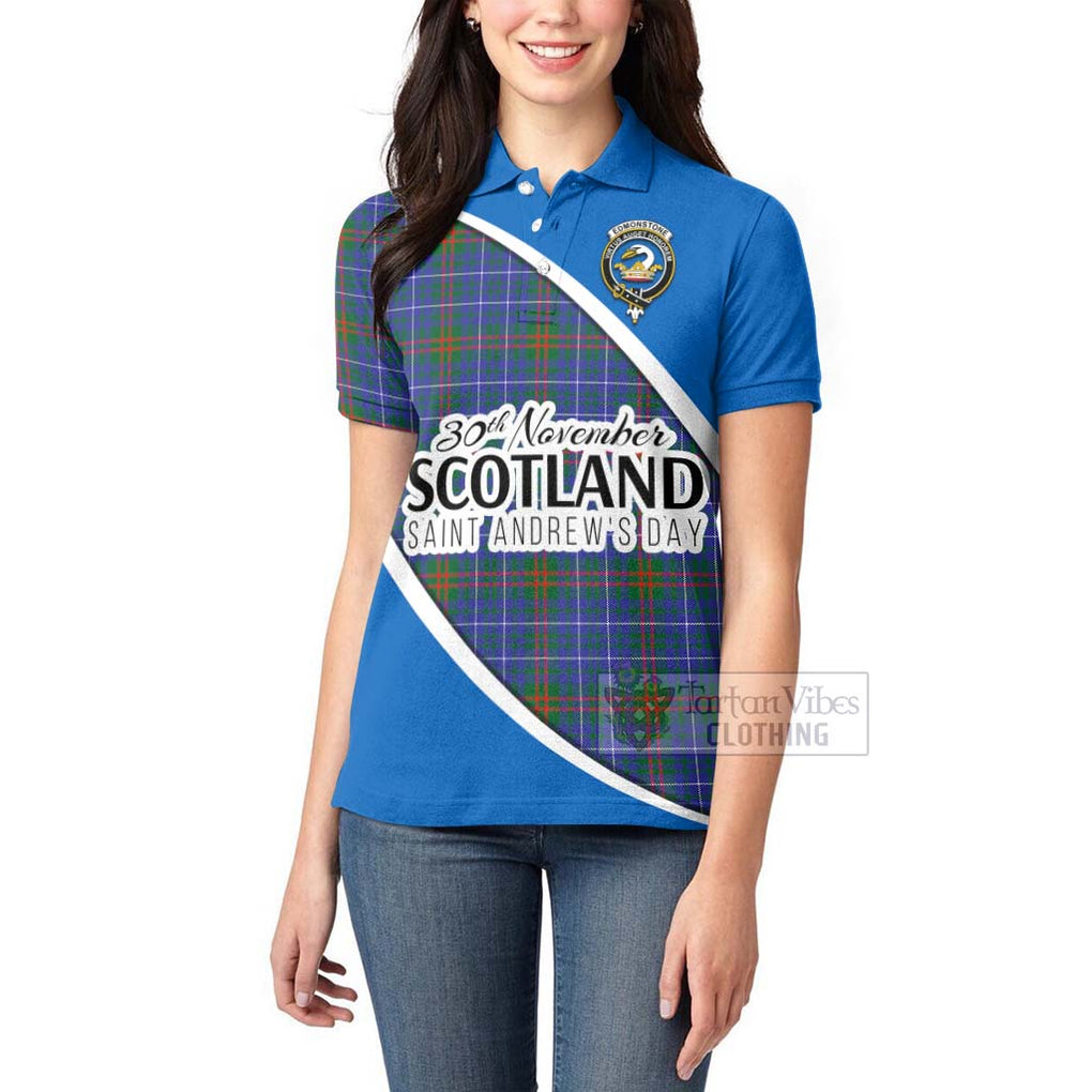 Tartan Vibes Clothing Edmonstone Family Crest Tartan Women's Polo Shirt Celebrate Saint Andrew's Day in Style