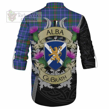 Edmonstone Tartan Family Crest Ghillie Kilt Shirt Lion Rampant Royal Thistle Shield Celtic Inspired - Tartan Vibes Clothing