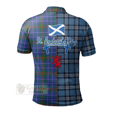 Edmonstone Tartan Polo Shirt Happy St. Andrew's Day Half Tartan Style