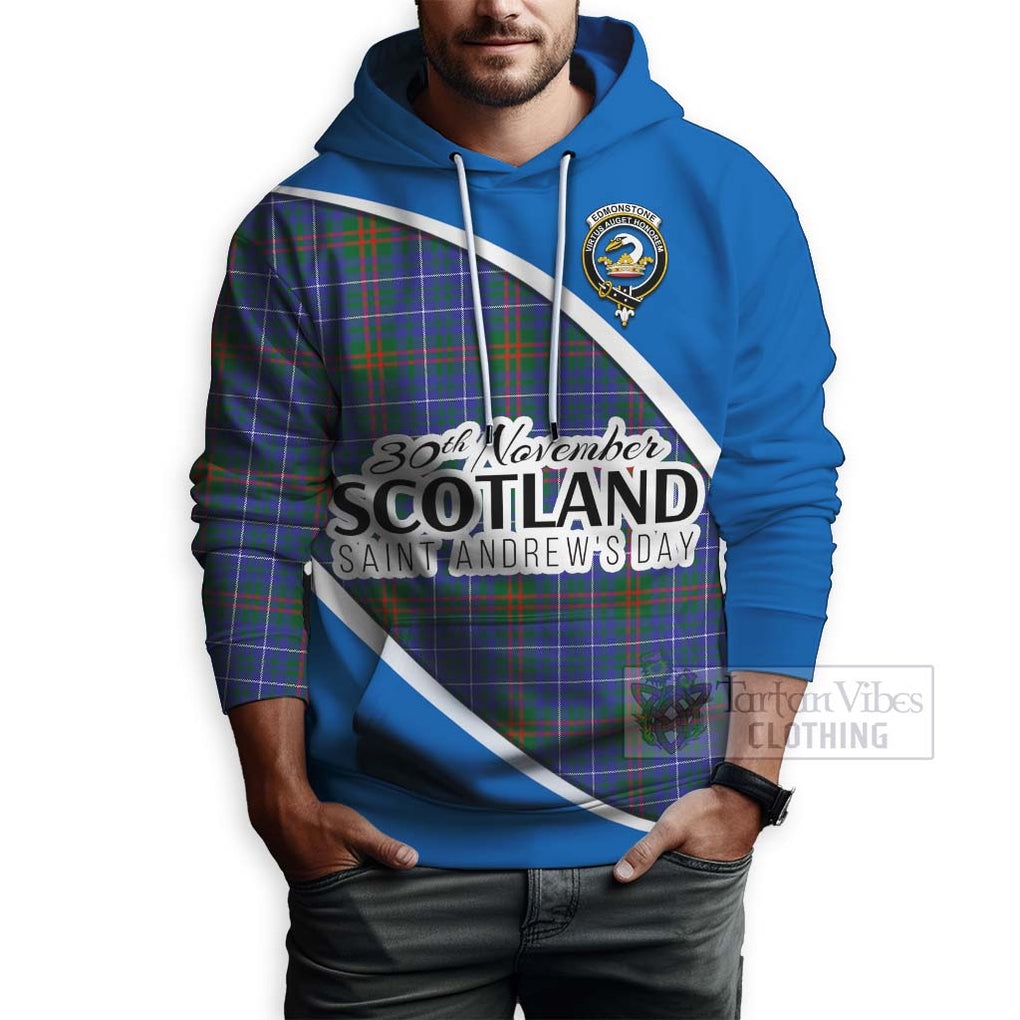 Tartan Vibes Clothing Edmonstone Family Crest Tartan Hoodie Celebrate Saint Andrew's Day in Style