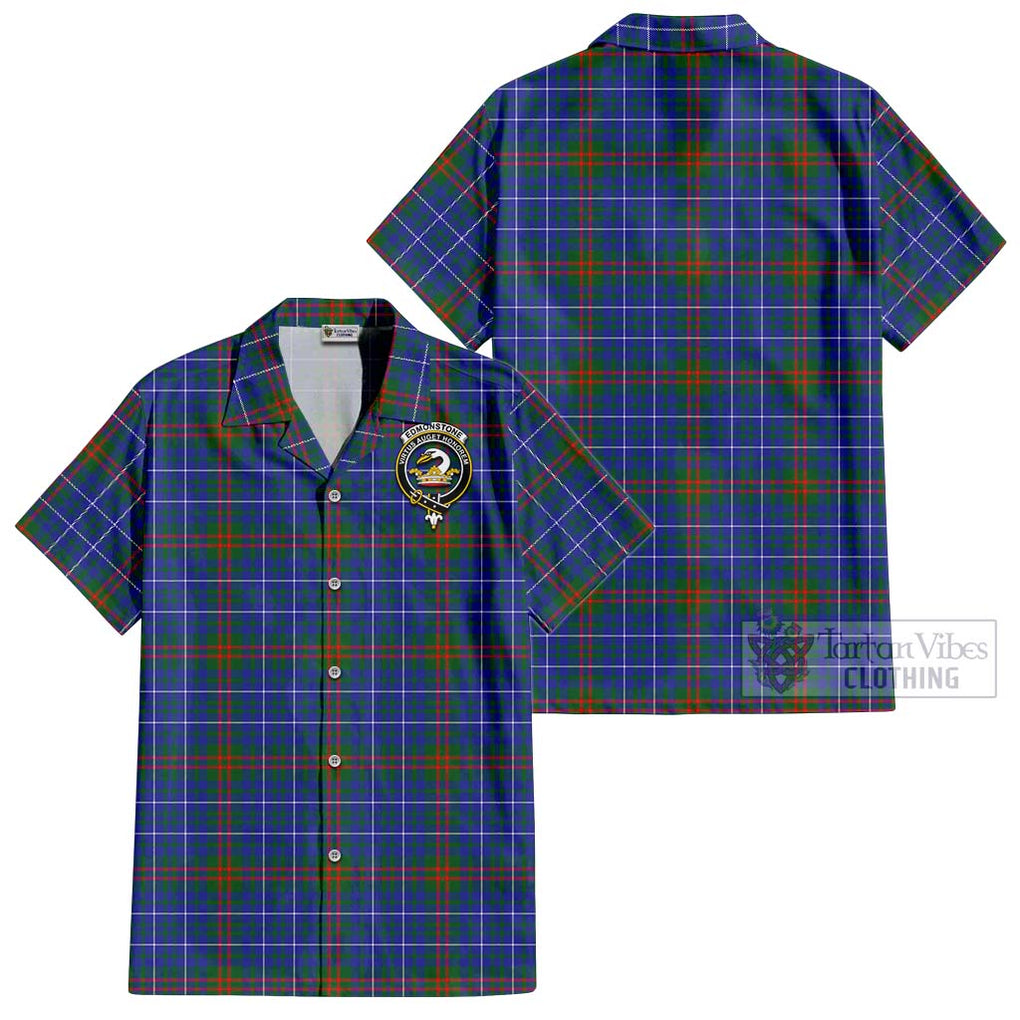 Edmonstone Tartan Cotton Hawaiian Shirt with Family Crest Kid - Tartan Vibes Clothing