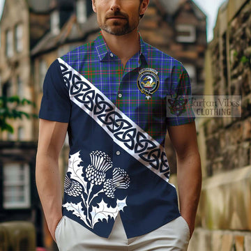 Edmonstone Tartan Hawaiian Shirt Featuring Thistle and Scotland Map - Tartan Vibes Clothing