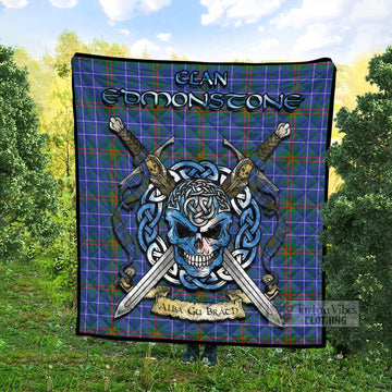 Edmonstone Tartan Quilt with Celtic Skull Alba Gu Brath Style