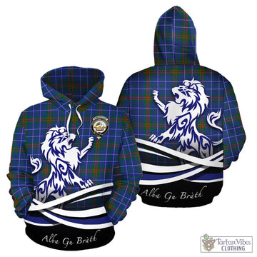 Edmonstone Tartan Hoodie with Alba Gu Brath Regal Lion Emblem