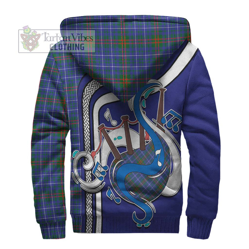 Edmonstone Tartan Sherpa Hoodie with Epic Bagpipe Style - Tartanvibesclothing Shop