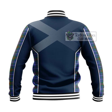 Edmonstone Tartan Baseball Jacket with Family Crest and Lion Rampant Vibes Sport Style - Tartan Vibes Clothing