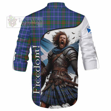 Edmonstone Crest Tartan Ghillie Kilt Shirt Inspired by the Freedom of Scottish Warrior