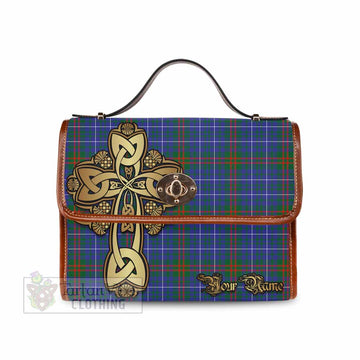 Edmonstone Tartan Waterproof Canvas Bag Golden Thistle Celtic Cross Style