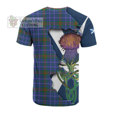 Edmonstone Tartan Family Crest Cotton T-shirt Scottish Thistle Celtic Inspired - Tartan Vibes Clothing