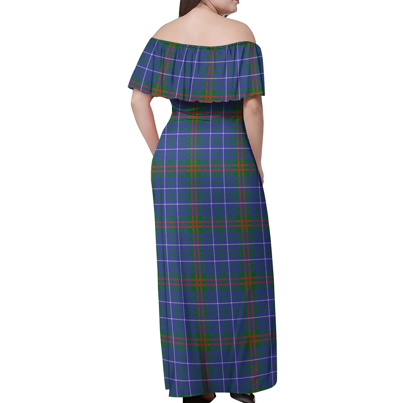 Edmonstone Tartan Off Shoulder Long Dress - Tartanvibesclothing