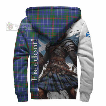 Edmonstone Crest Tartan Sherpa Hoodie Inspired by the Freedom of Scottish Warrior