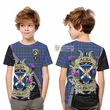 Edmonstone Tartan Family Crest Kid T-Shirt Lion Rampant Royal Thistle Shield Celtic Inspired - Tartan Vibes Clothing