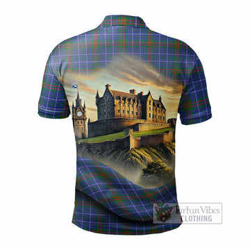 Edmonstone Tartan Family Crest Polo Shirt with Scottish Ancient Castle Style - Tartan Vibes Clothing