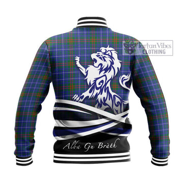 Edmonstone Tartan Baseball Jacket with Alba Gu Brath Regal Lion Emblem - Tartan Vibes Clothing