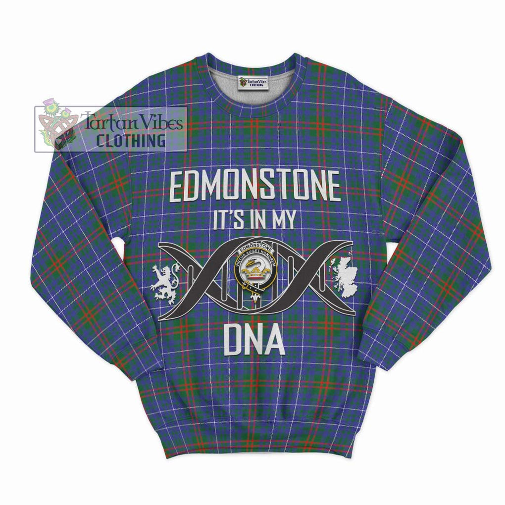 Edmonstone Tartan Sweatshirt with Family Crest DNA In Me Style - Tartanvibesclothing Shop