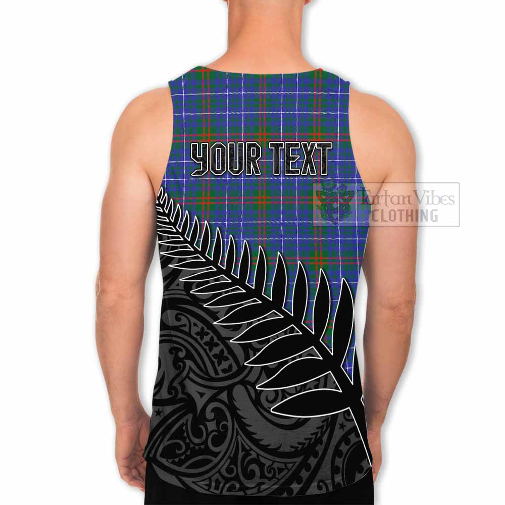 Tartan Vibes Clothing Edmonstone Crest Tartan Men's Tank Top with New Zealand Silver Fern Half Style