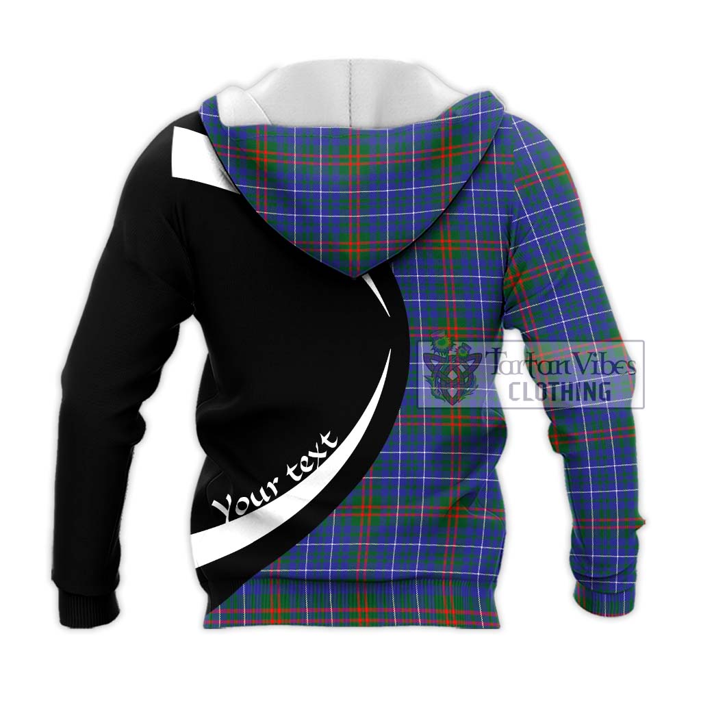 Edmonstone Tartan Knitted Hoodie with Family Crest Circle Style - Tartan Vibes Clothing