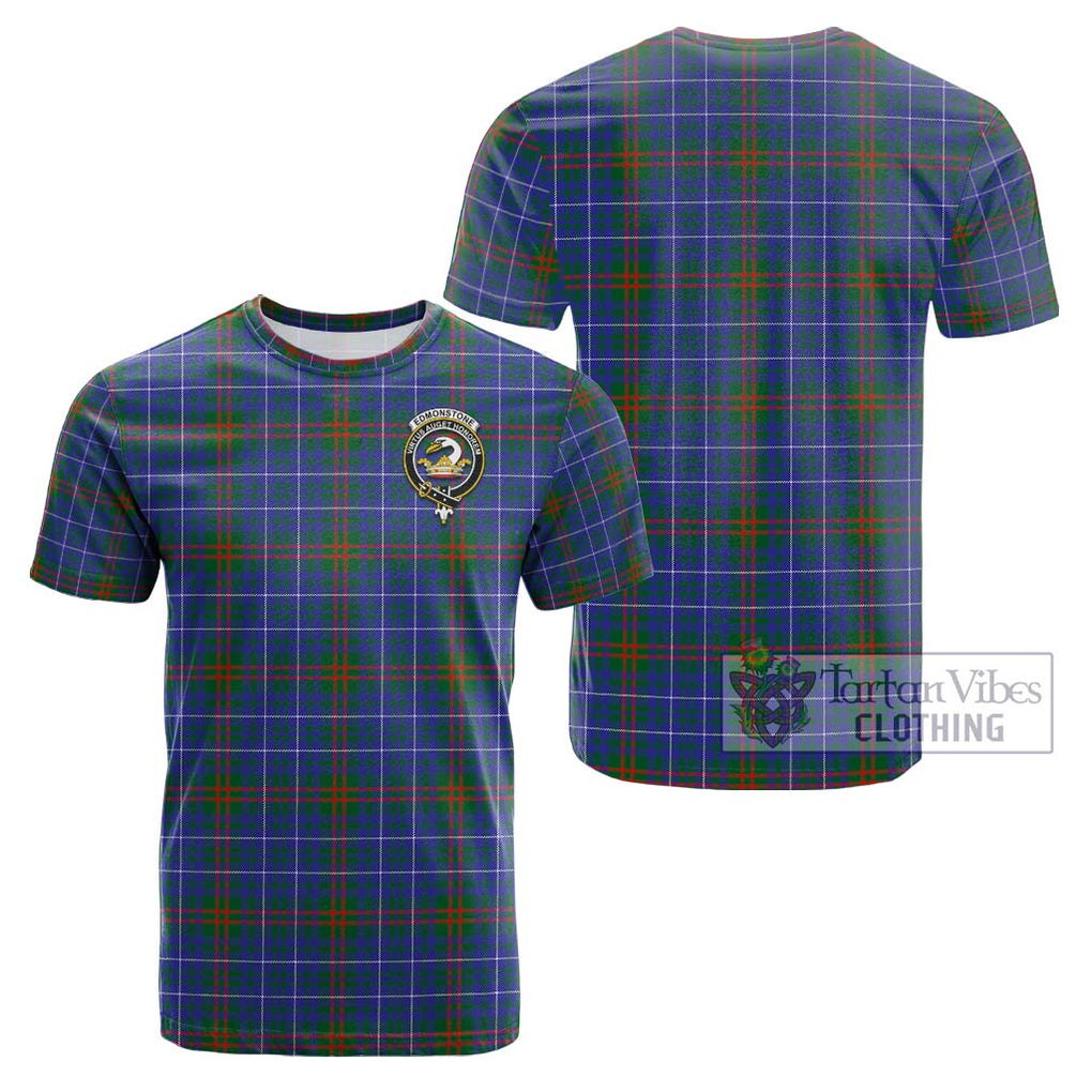 Edmonstone Tartan Cotton T-Shirt with Family Crest Kid's Shirt - Tartanvibesclothing Shop