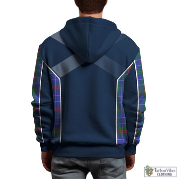 Edmonstone Tartan Hoodie with Family Crest and Lion Rampant Vibes Sport Style