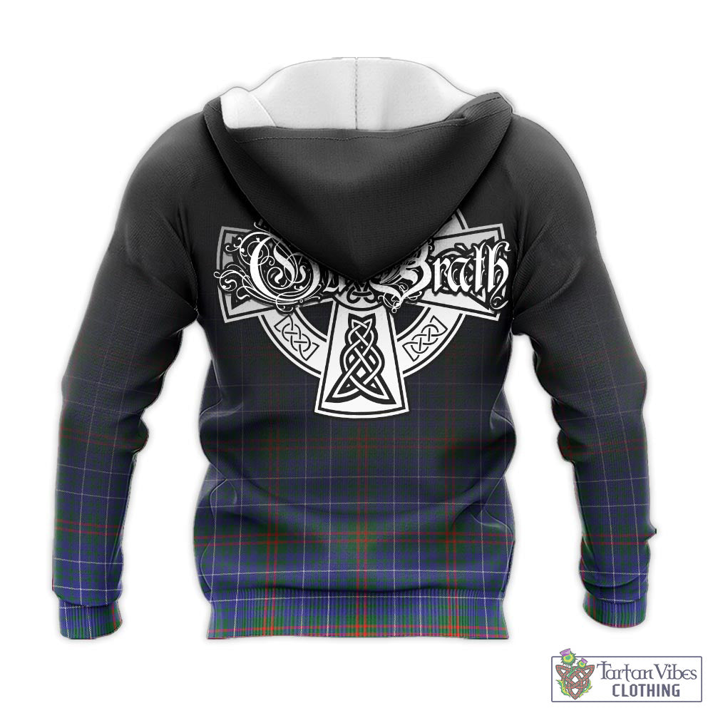 Tartan Vibes Clothing Edmonstone Tartan Knitted Hoodie Featuring Alba Gu Brath Family Crest Celtic Inspired