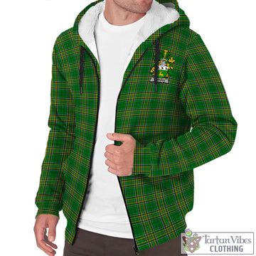 Edwards Irish Clan Tartan Sherpa Hoodie with Coat of Arms