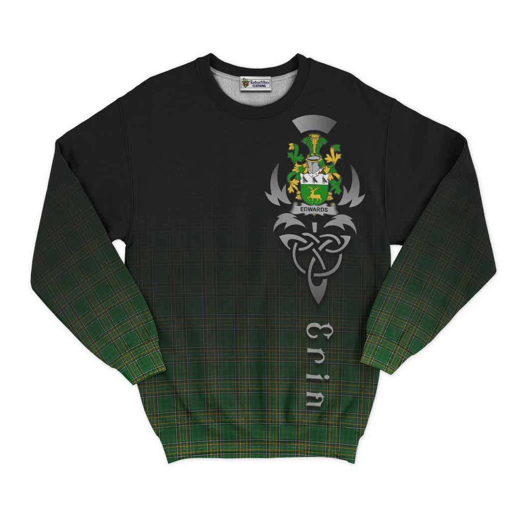 Edwards Irish Clan Sweatshirt with Coat of Arms Erin Go Bragh Celtic Inspired Unisex - Tartan Vibes Clothing