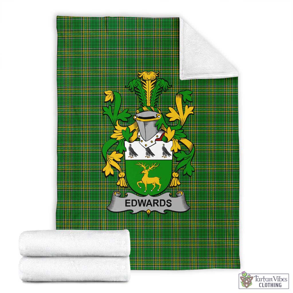 Edwards Irish Clan Tartan Blanket with Coat of Arms X-Large 59 x 79 inches 150 x 200 cm - Tartan Vibes Clothing