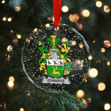 Edwards Irish Clan Christmas Glass Ornament with Coat of Arms